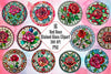 Red Rose Stained Glass Windows Clipart Bundle