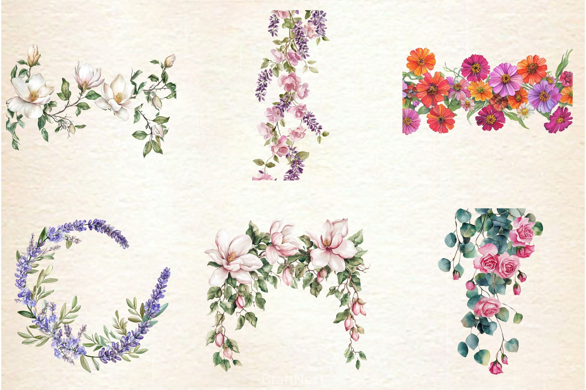Flower Garland Clipart Bundle - CraftNest - Digital Crafting and Art