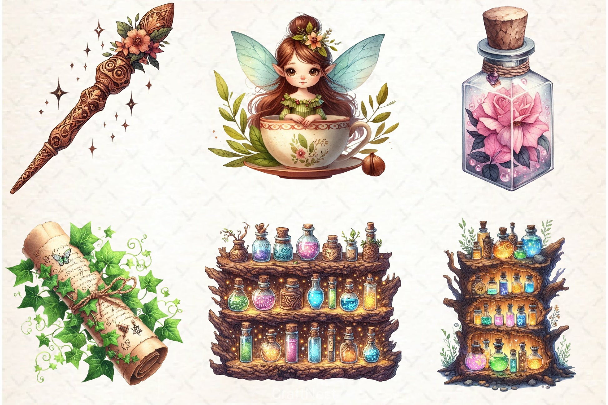 Fairy Apothecary Clipart Bundle - CraftNest - Digital Crafting and Art