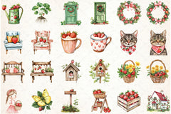 Strawberry Cottage Clipart Bundle - CraftNest - Digital Crafting and Art