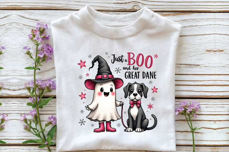 Retro Ghost Great Dane Halloween Clipart Bundle - CraftNest - Digital Crafting and Art