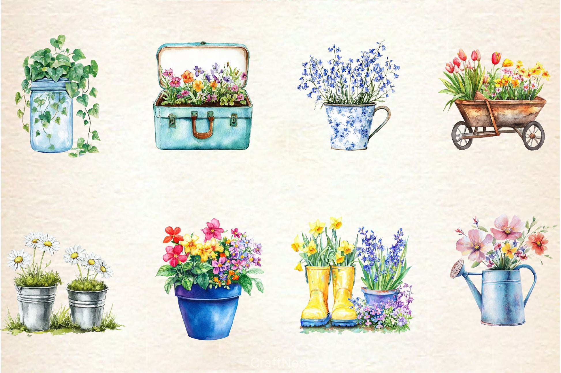 Spring Planters Clipart Bundle - CraftNest - Digital Crafting and Art