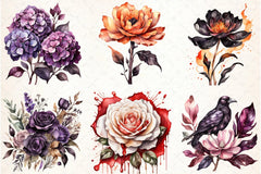Halloween Flowers Clipart Bundle 3 - CraftNest - Digital Crafting and Art