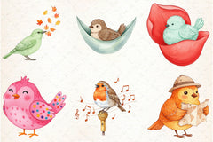 Whimsical Birds Clipart Bundle - CraftNest - Digital Crafting and Art