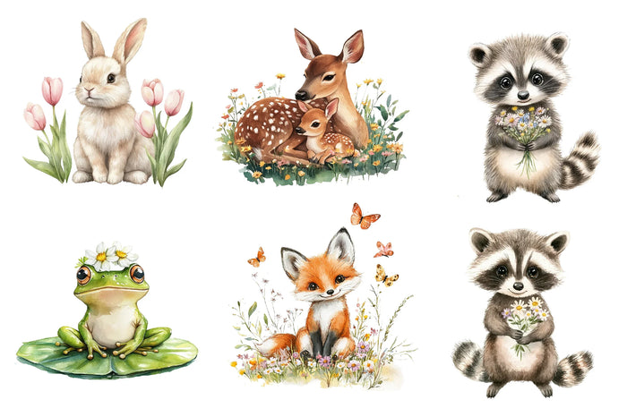 Cute Spring Animals Clipart Bundle