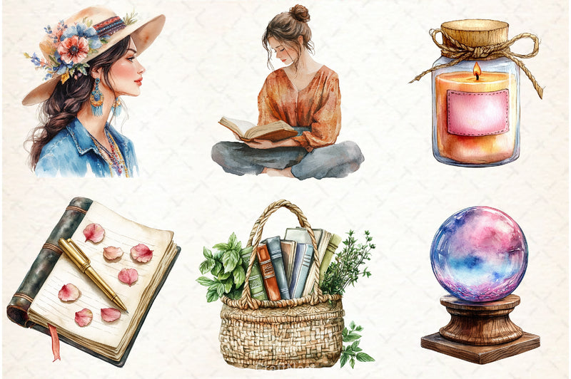 Boho Summer Clipart Bundle 3 - CraftNest - Digital Crafting and Art