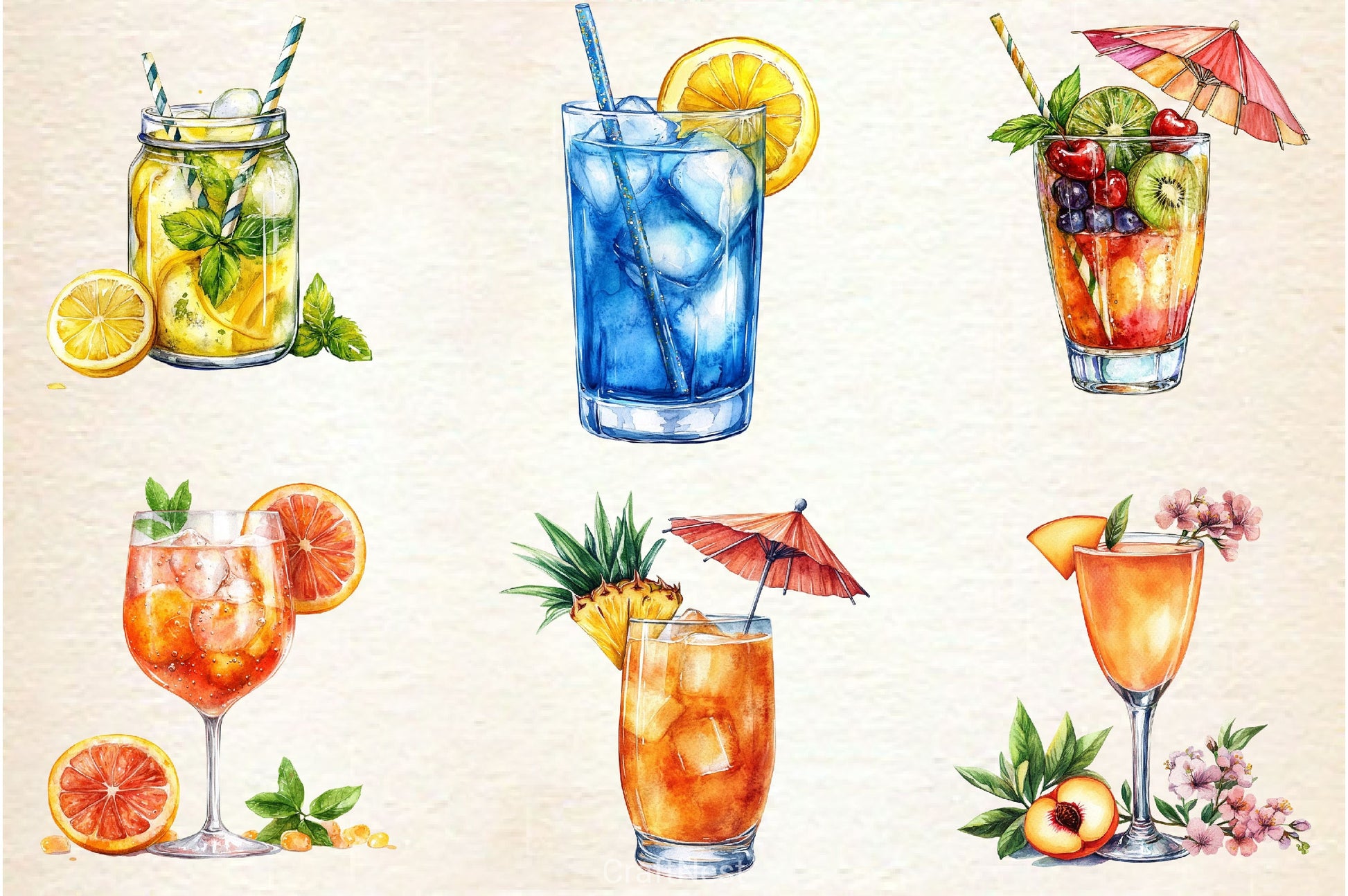Summer Cocktail Clipart Bundle 2 - CraftNest - Digital Crafting and Art