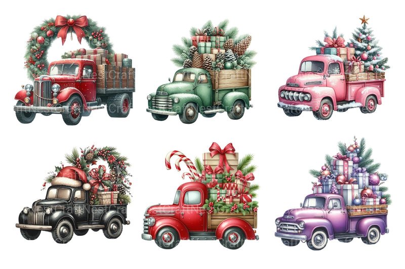 Christmas Trucks Clipart Bundle - CraftNest - Digital Crafting and Art