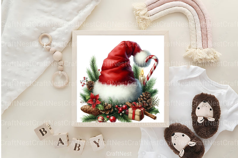 Christmas Santa Hat Clipart Bundle 12 - CraftNest - Digital Crafting and Art