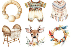 Boho Baby Doodles Clipart - CraftNest - Digital Crafting and Art