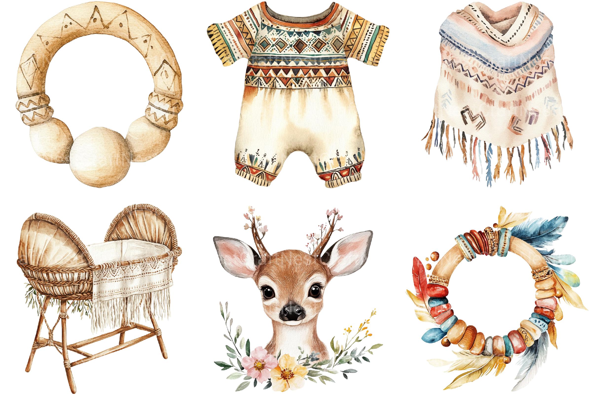 Boho Baby Doodles Clipart - CraftNest - Digital Crafting and Art