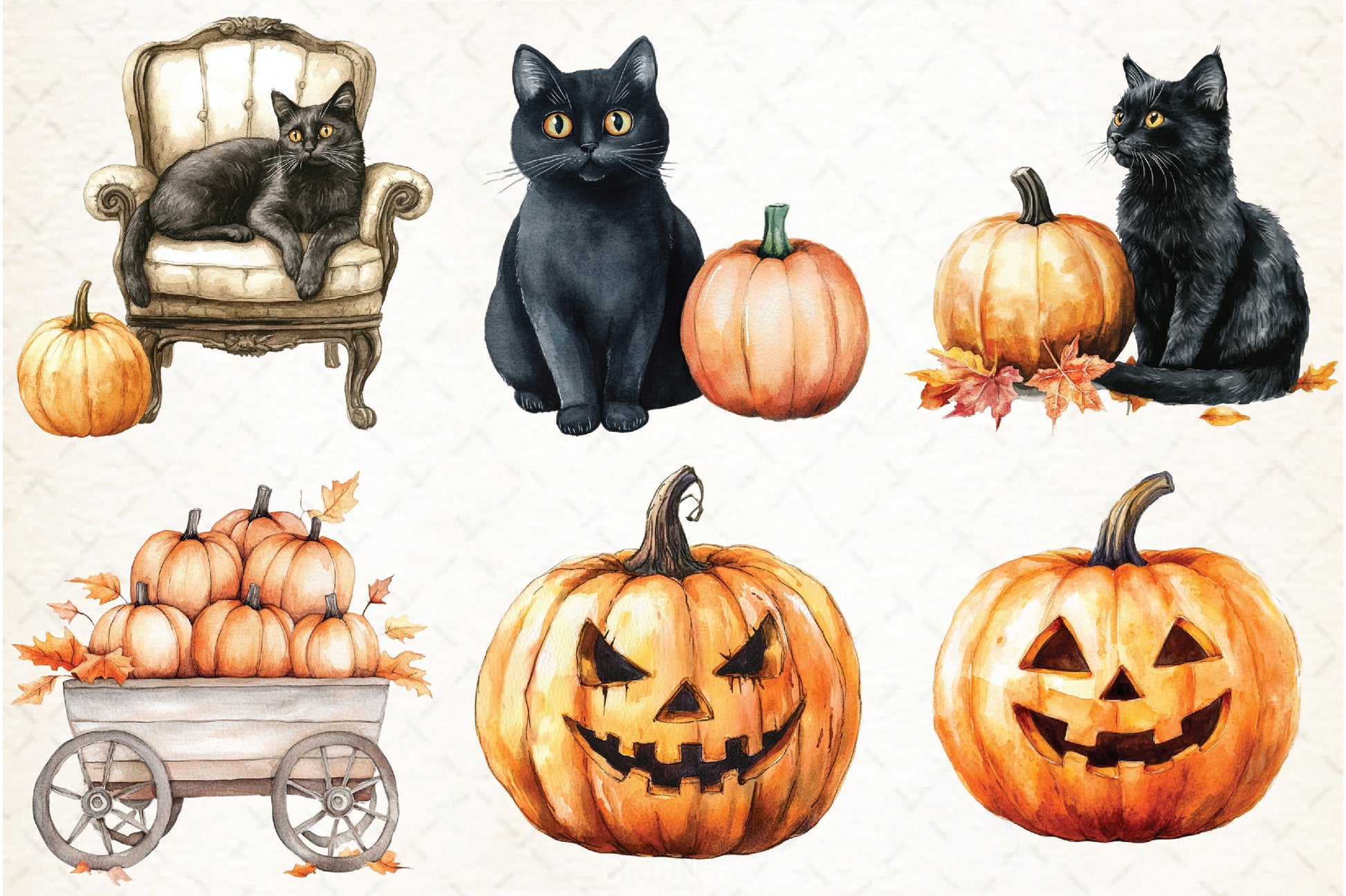 Vintage Halloween Clipart Bundle 8 - CraftNest - Digital Crafting and Art