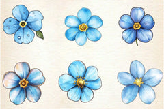 Forget Me Not Flower Bloom Clipart Bundle 2 - CraftNest - Digital Crafting and Art