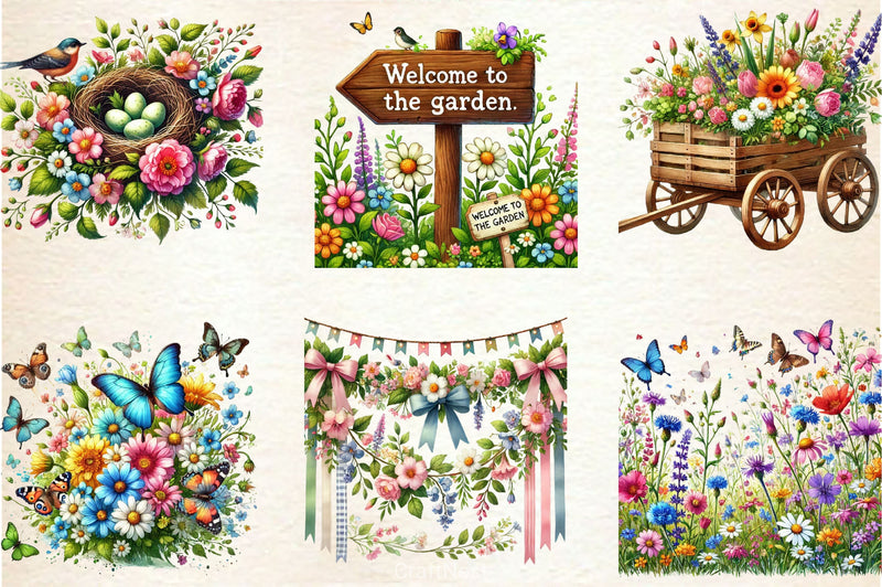 Spring Garden Clipart Bundle 7 - CraftNest - Digital Crafting and Art