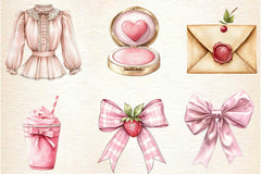 Preppy Coquette Summer Clipart Bundle - CraftNest - Digital Crafting and Art