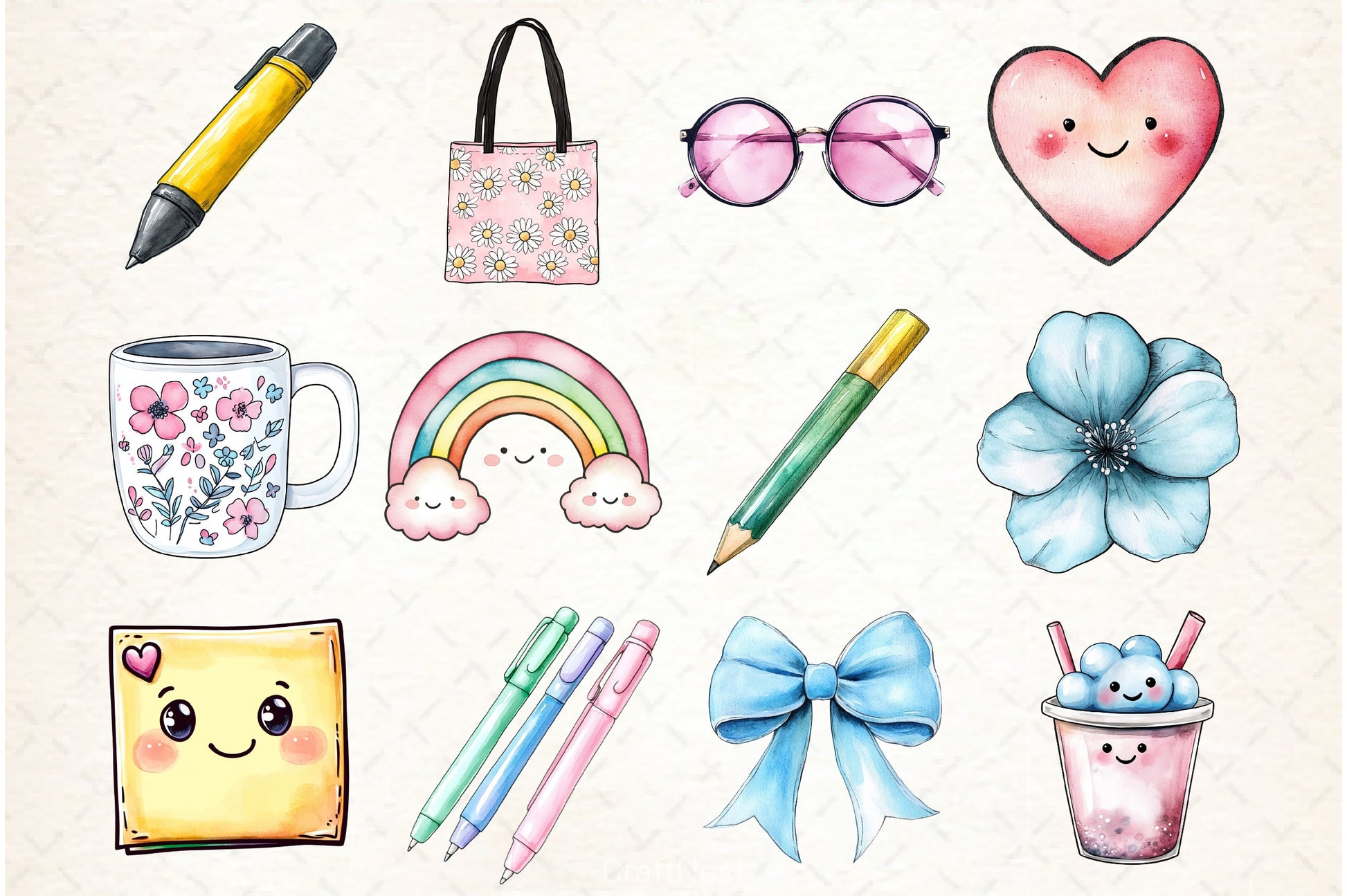 Preppy Teacher Clipart Bundle - CraftNest - Digital Crafting and Art