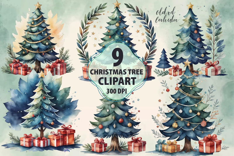 Christmas Tree Clipart Bundle 7 - CraftNest - Digital Crafting and Art