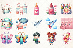 Kawaii School Clipart Bundle 5 - CraftNest - Digital Crafting and Art