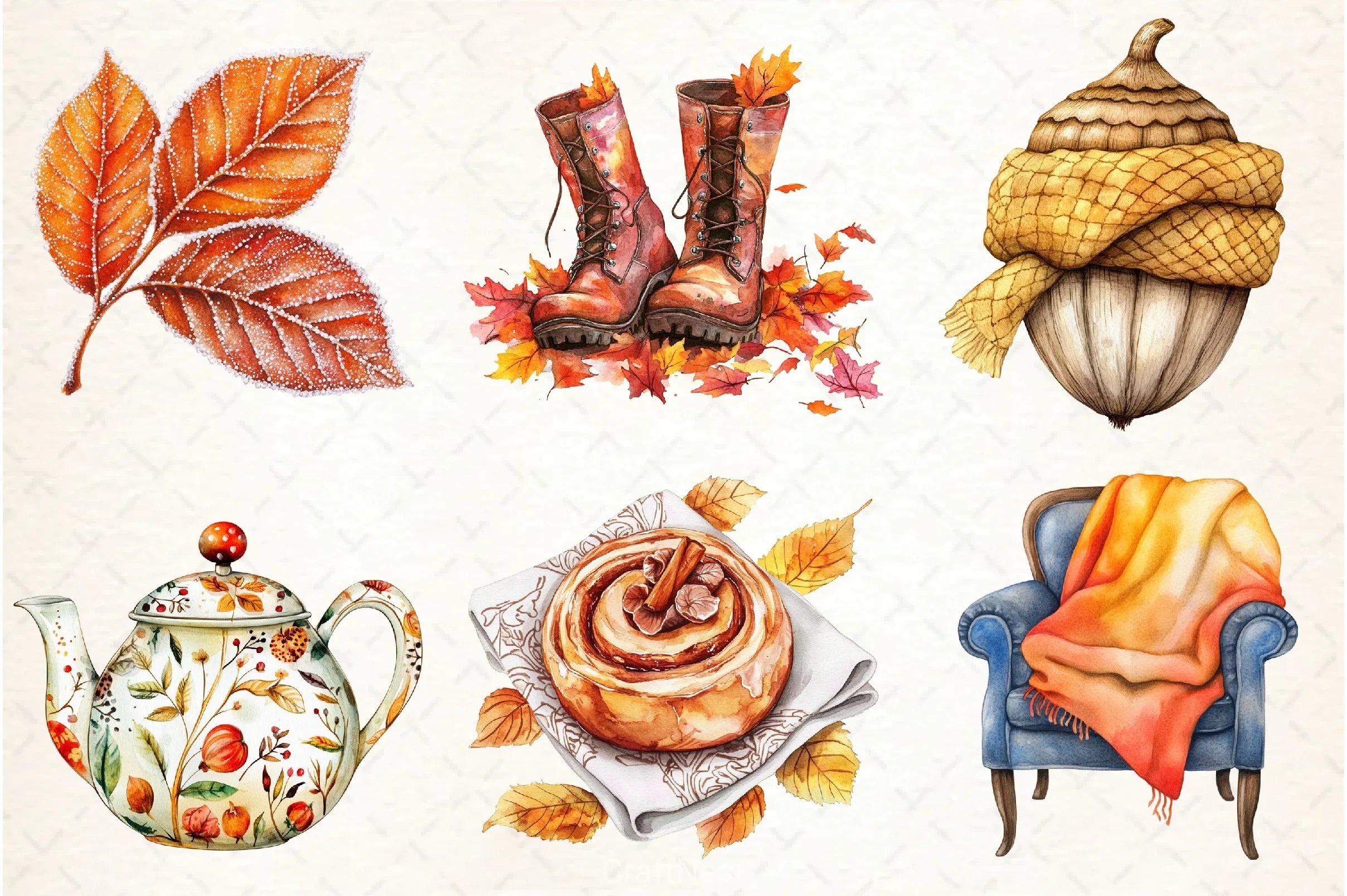 Autumn Chilly Morning Clipart Bundle - CraftNest - Digital Crafting and Art