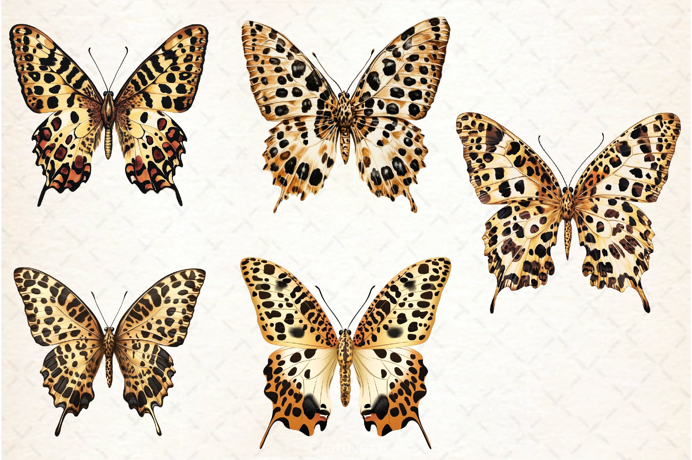 Leopard Butterfly Clipart Bundle - CraftNest - Digital Crafting and Art