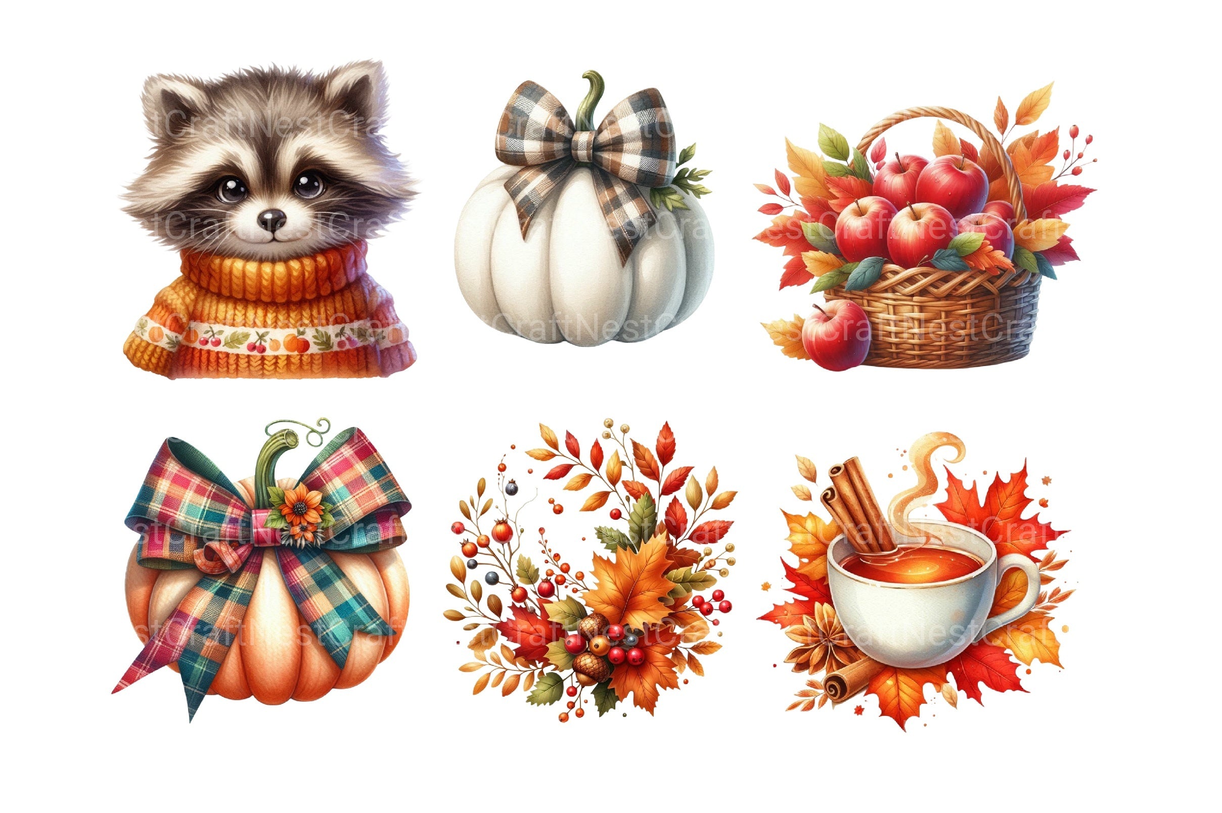Cozy Fall Autumn Clipart Bundle - CraftNest - Digital Crafting and Art