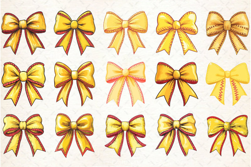Baseball Softball Coquette Bow Clipart Bundle 1 - CraftNest - Digital Crafting and Art