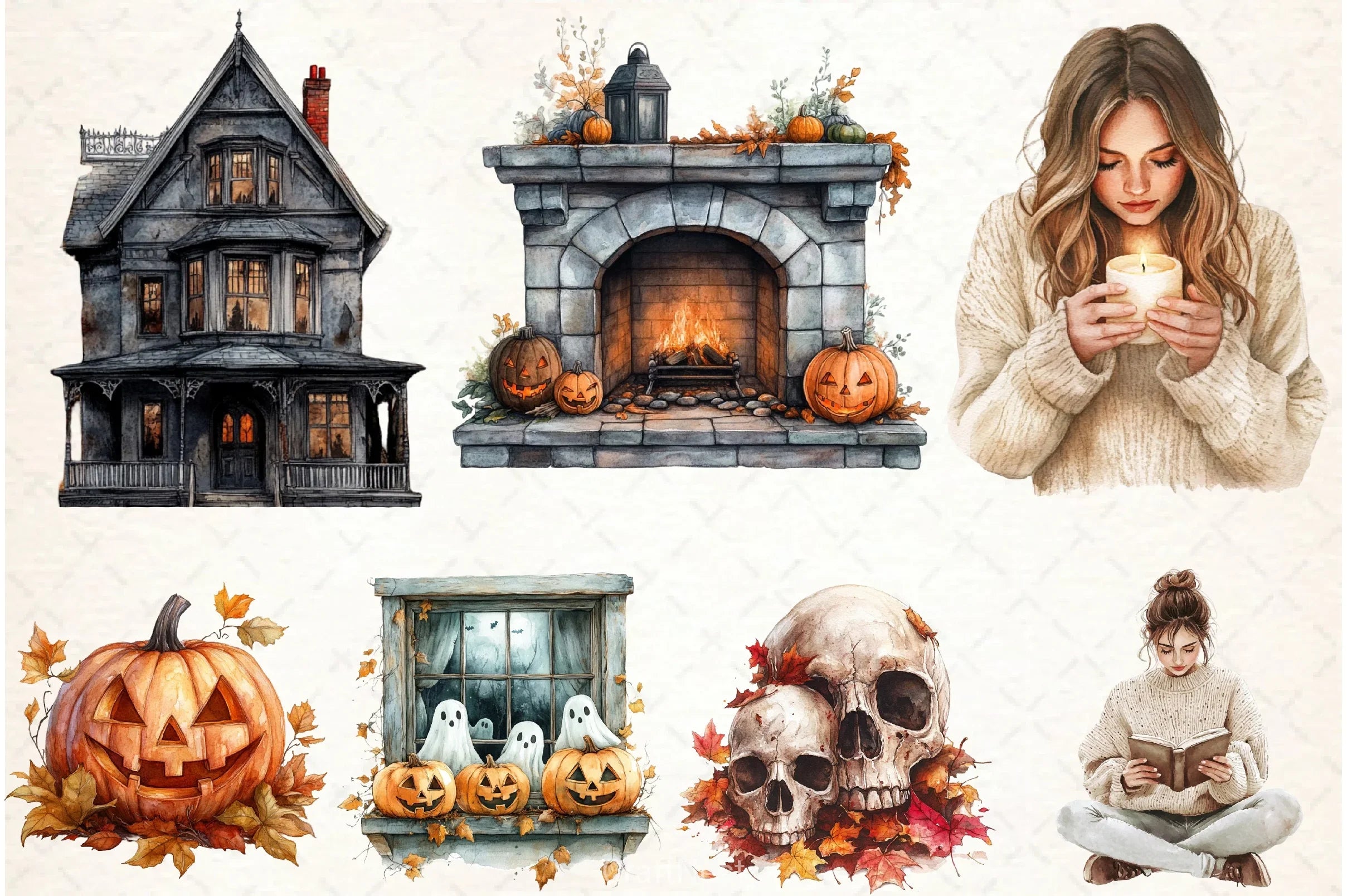 Cozy Halloween Clipart Bundle 3 - CraftNest - Digital Crafting and Art