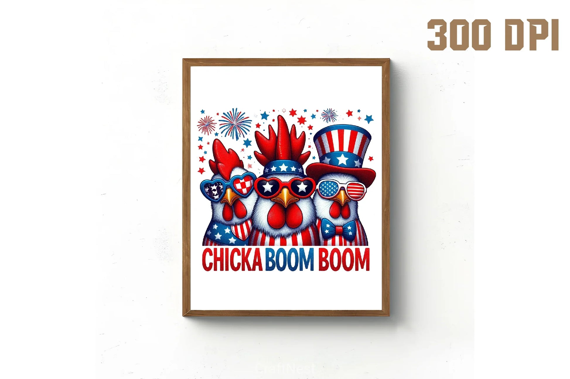 Patriotic Chicken USA 4th of July Clipart Bundle - CraftNest - Digital Crafting and Art