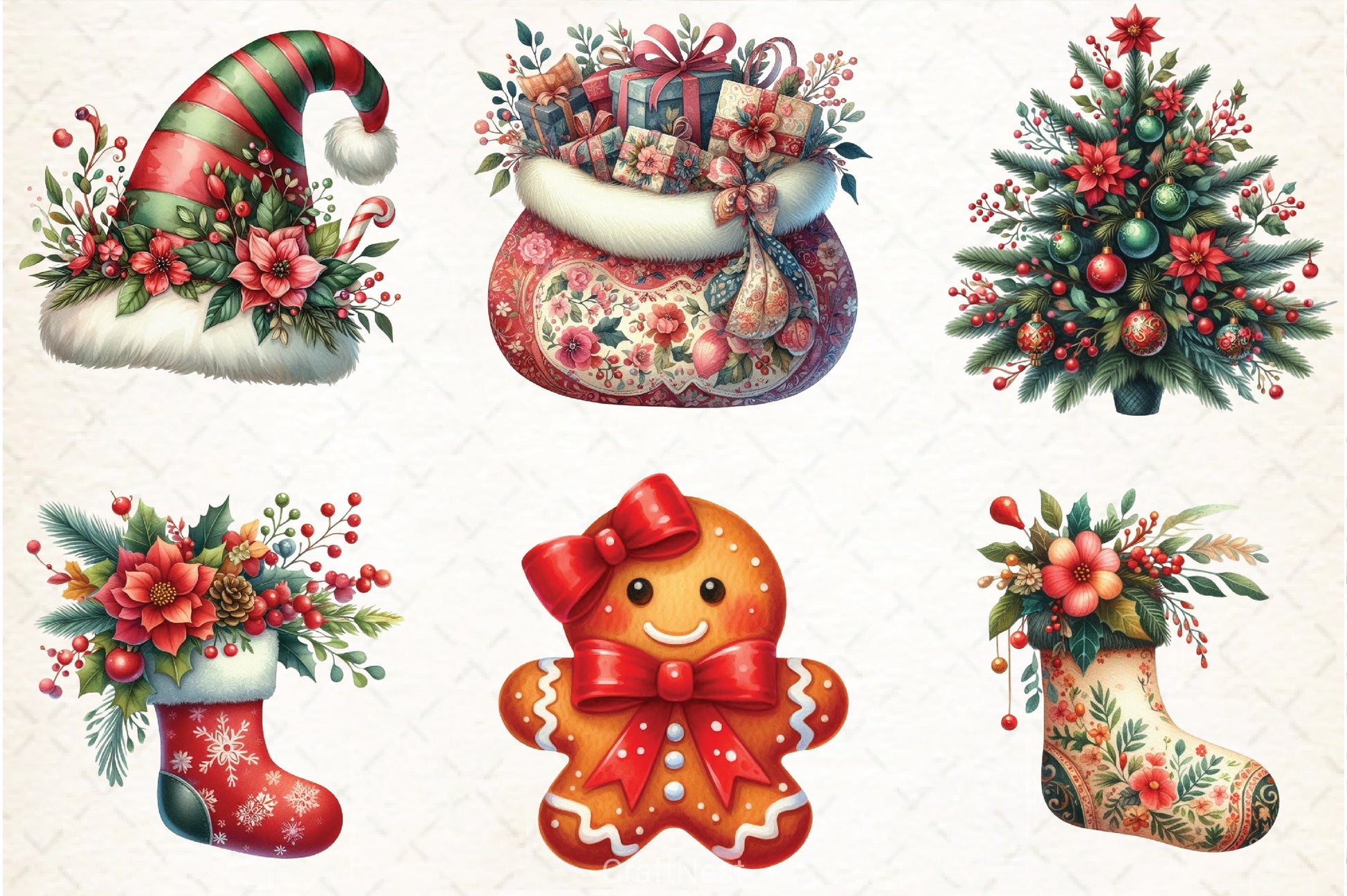 Festive Christmas Clipart Bundle 16 - CraftNest - Digital Crafting and Art