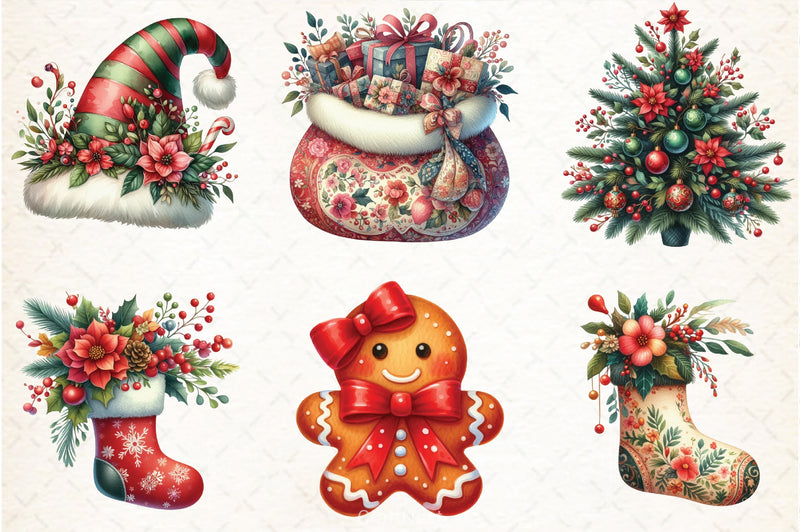 Festive Christmas Clipart Bundle 16 - CraftNest - Digital Crafting and Art