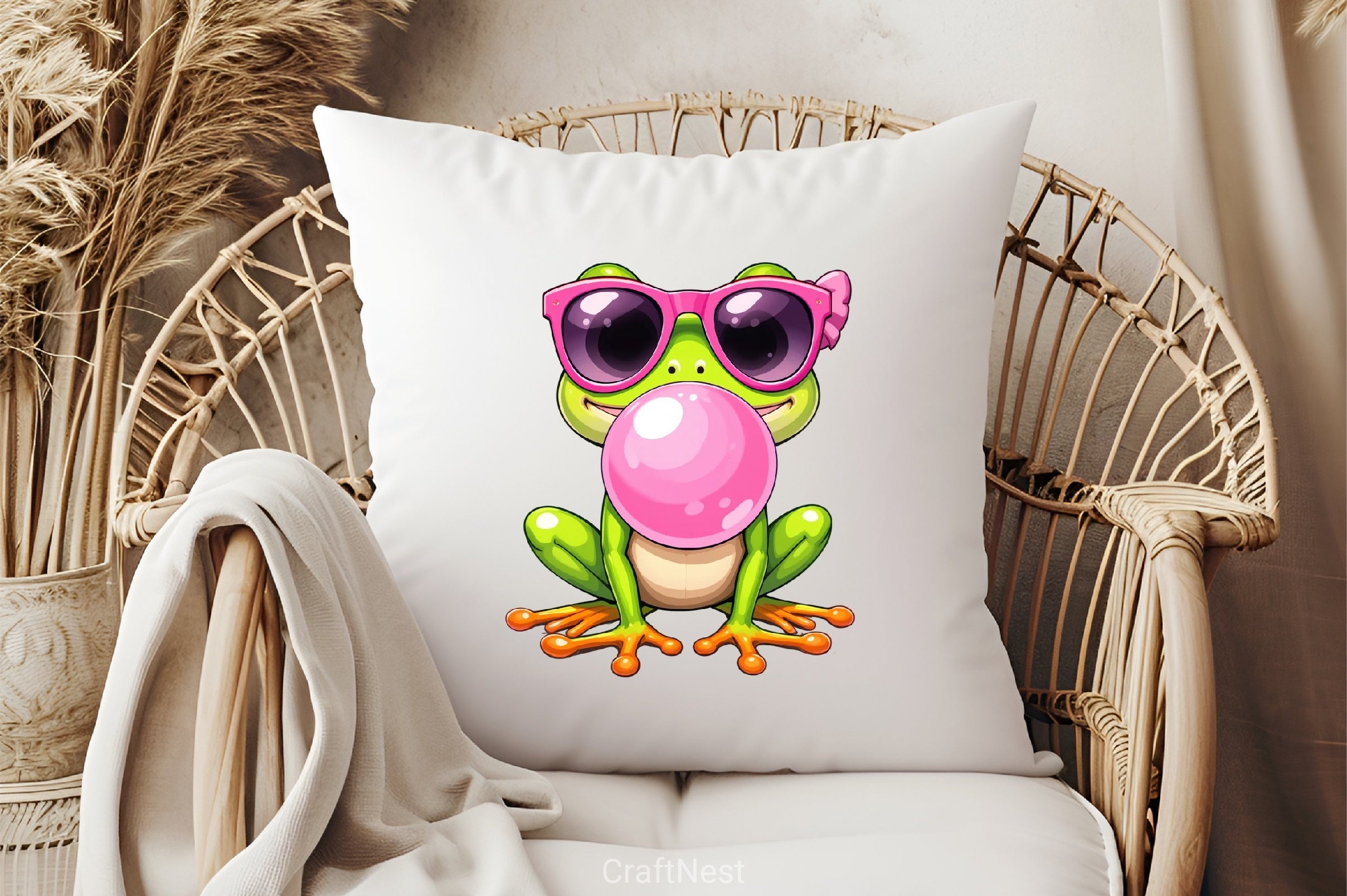 Retro Frog Bubblegum Clipart Bundle - CraftNest - Digital Crafting and Art