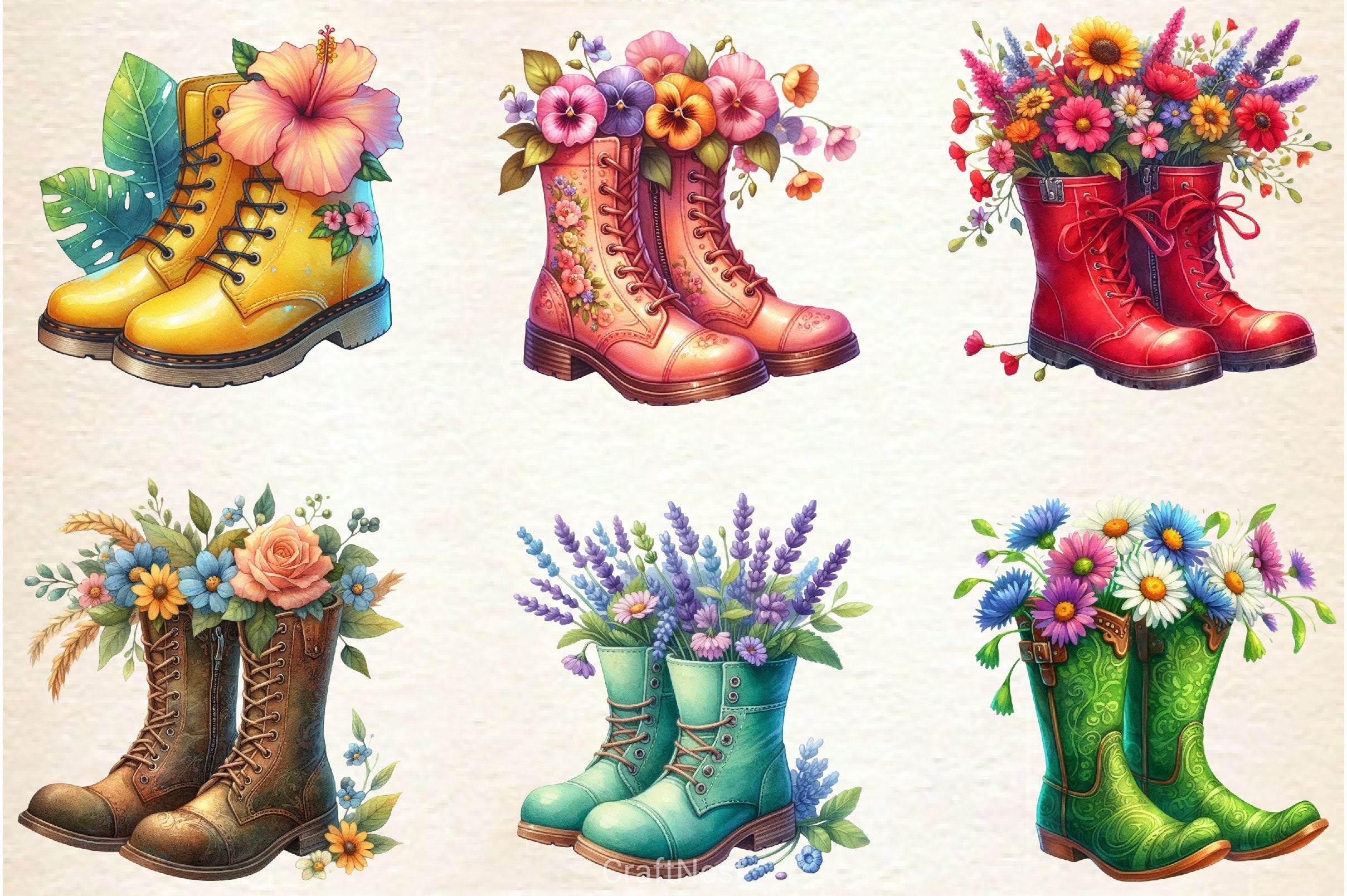 Garden Boots Clipart Bundle 3 - CraftNest - Digital Crafting and Art