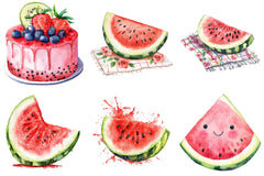 Summer Juicy Watermelon Clipart - CraftNest - Digital Crafting and Art
