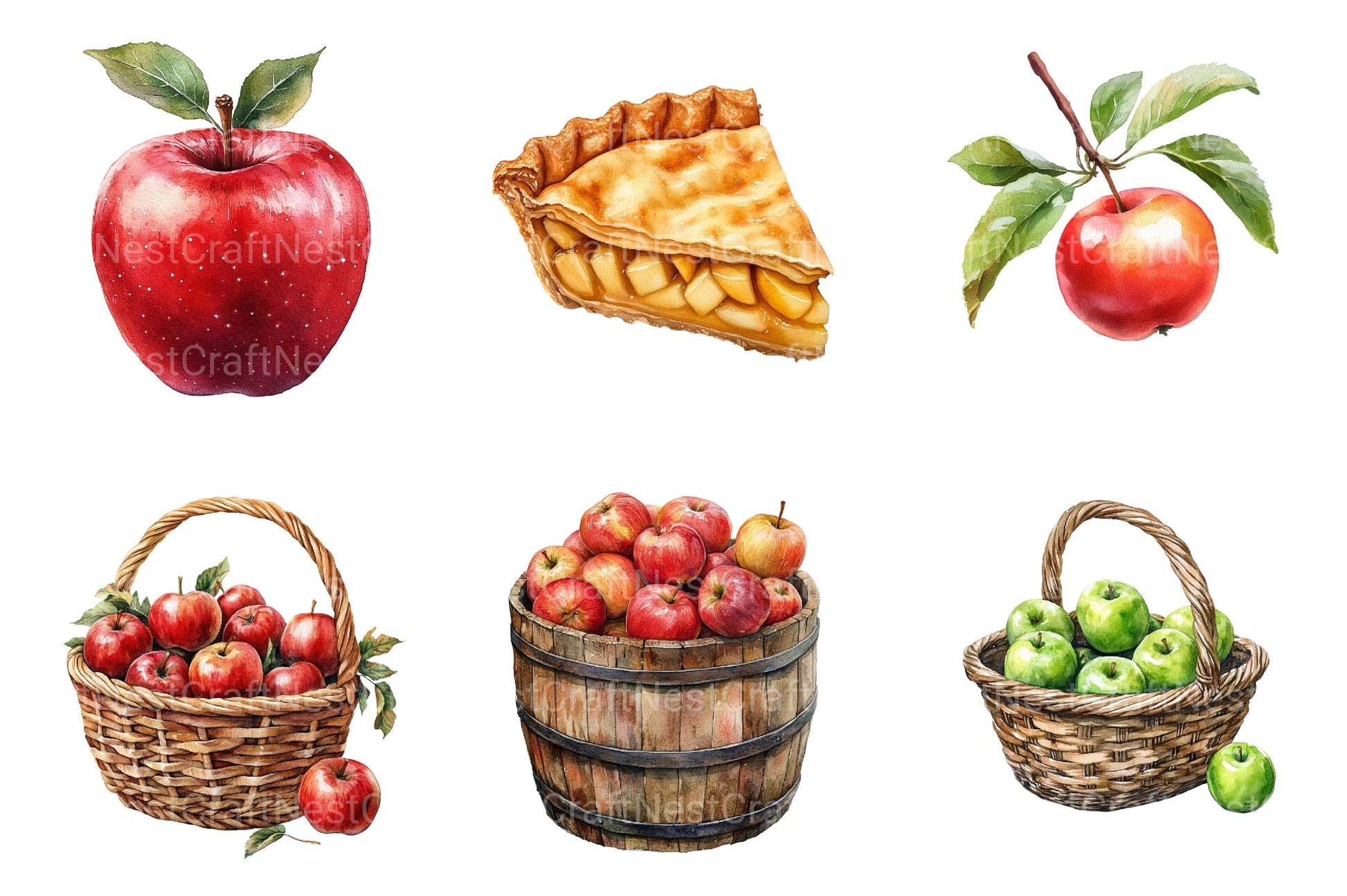 Falling Apples Clipart Bundle 99 - CraftNest - Digital Crafting and Art