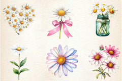 Daisies Flowers Clipart Bundle - CraftNest - Digital Crafting and Art