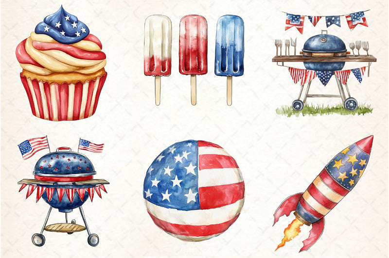 4th of July Independence Day Clipart Bundle 1 - CraftNest - Digital Crafting and Art