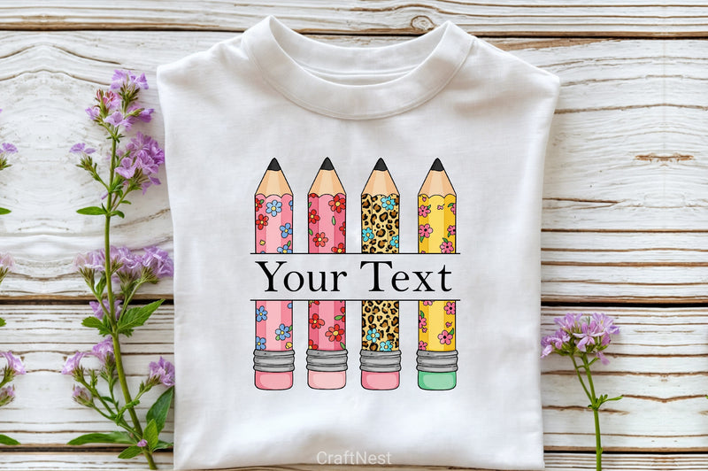 Pencil Trio Monogram Frame Clipart Bundle - CraftNest - Digital Crafting and Art