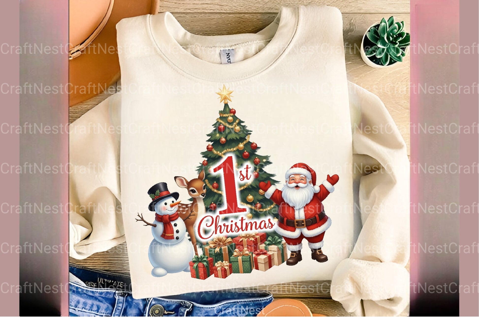 Red Santa Claus First Christmas Clipart Bundle - CraftNest - Digital Crafting and Art