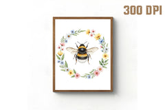 Whimsical Honey Bee Floral Clipart Bundle - CraftNest - Digital Crafting and Art