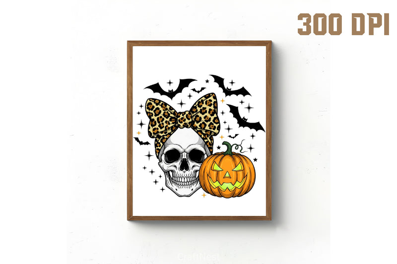 Skull & Bow Pumpkin Halloween Clipart Bundle - CraftNest - Digital Crafting and Art