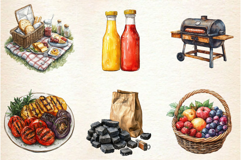 Summer Barbecue Day Clipart Bundle 2 - CraftNest - Digital Crafting and Art