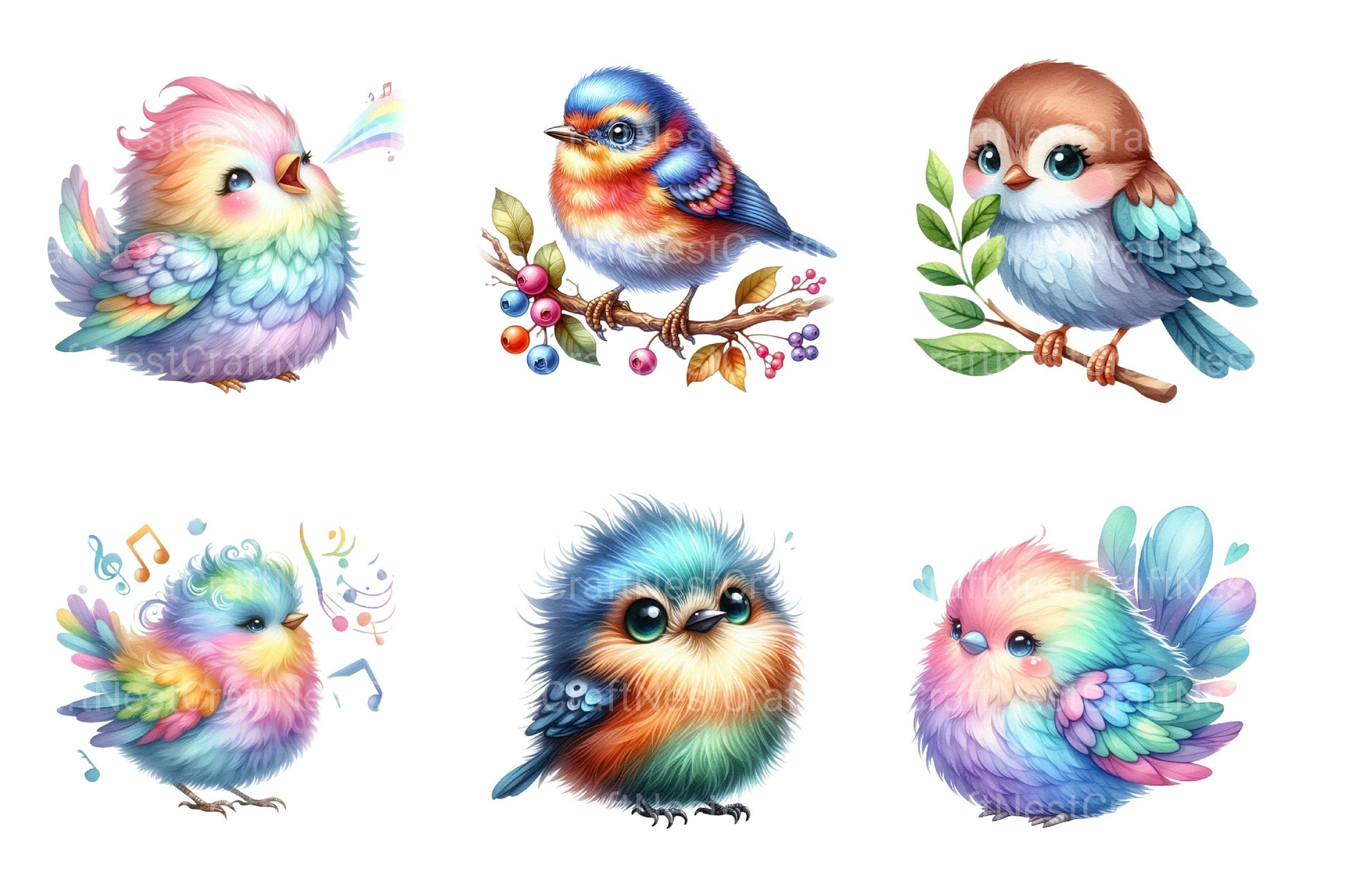 Cute Bird Clipart Bundle - CraftNest - Digital Crafting and Art