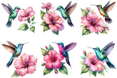 Floral Hummingbirds Clipart - CraftNest - Digital Crafting and Art