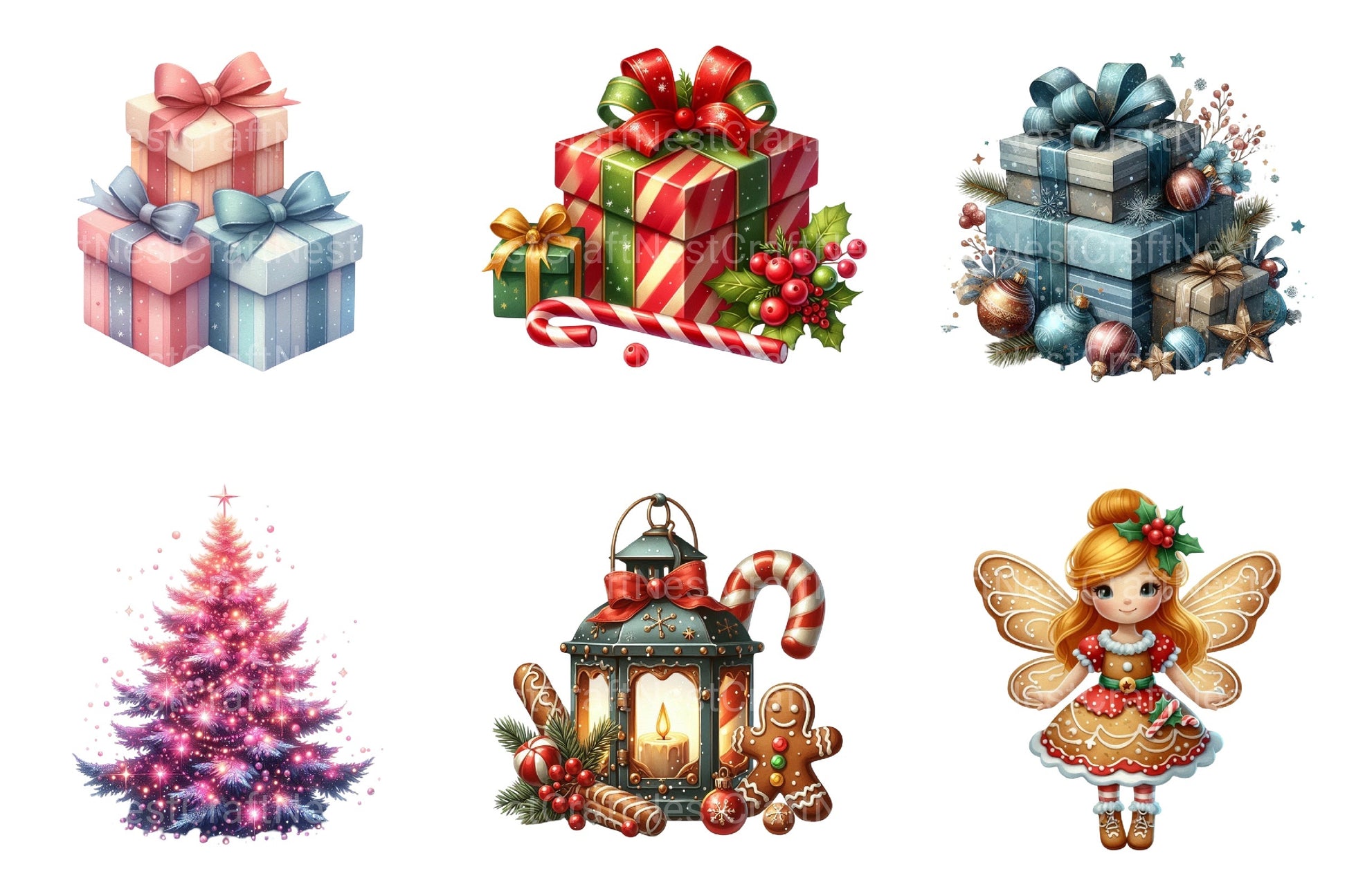 Christmas Presents & Gifts Clipart Bundle for Commercial Use - CraftNest - Digital Crafting and Art