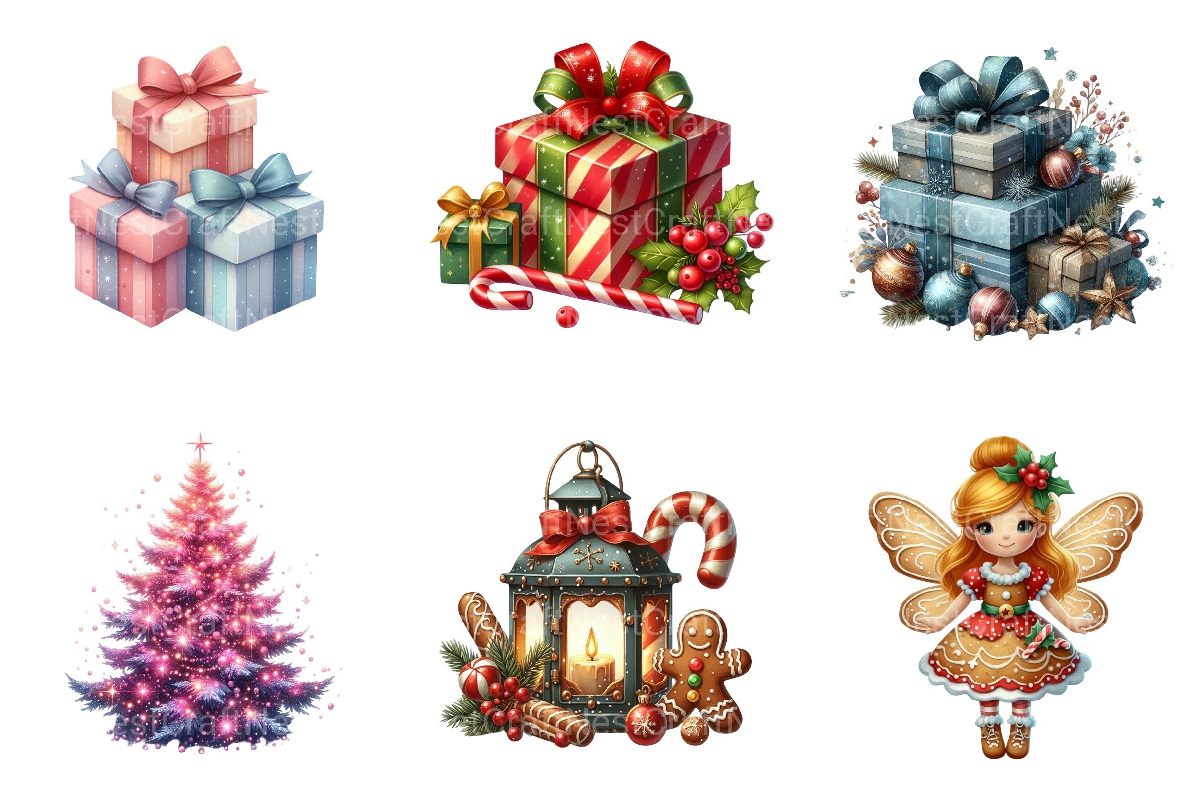 Christmas Presents & Gifts Clipart Bundle for Commercial Use - CraftNest - Digital Crafting and Art