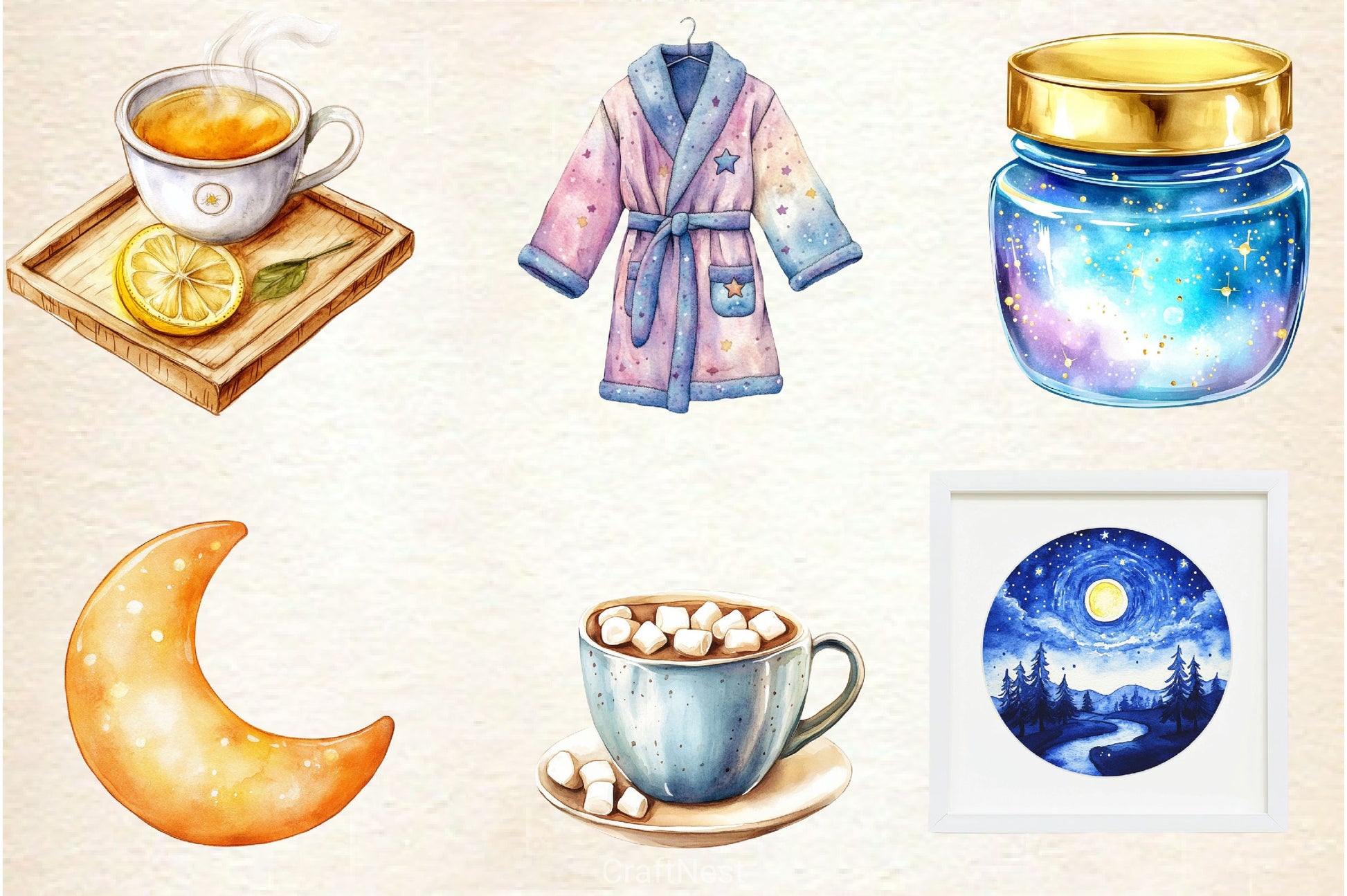 Evening Routine Clipart Bundle 2 - CraftNest - Digital Crafting and Art