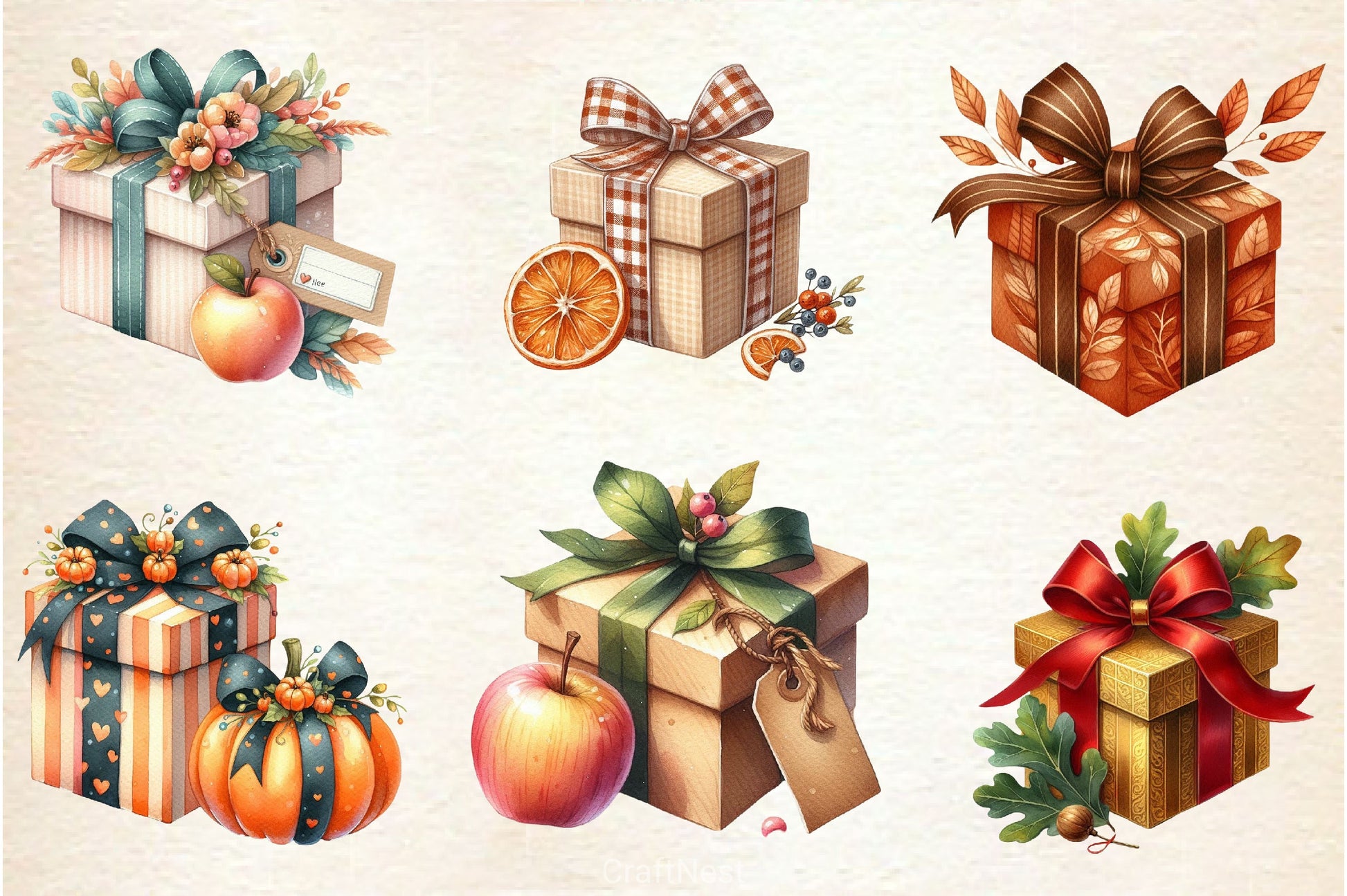 Autumn Gift Box Clipart Bundle - CraftNest - Digital Crafting and Art