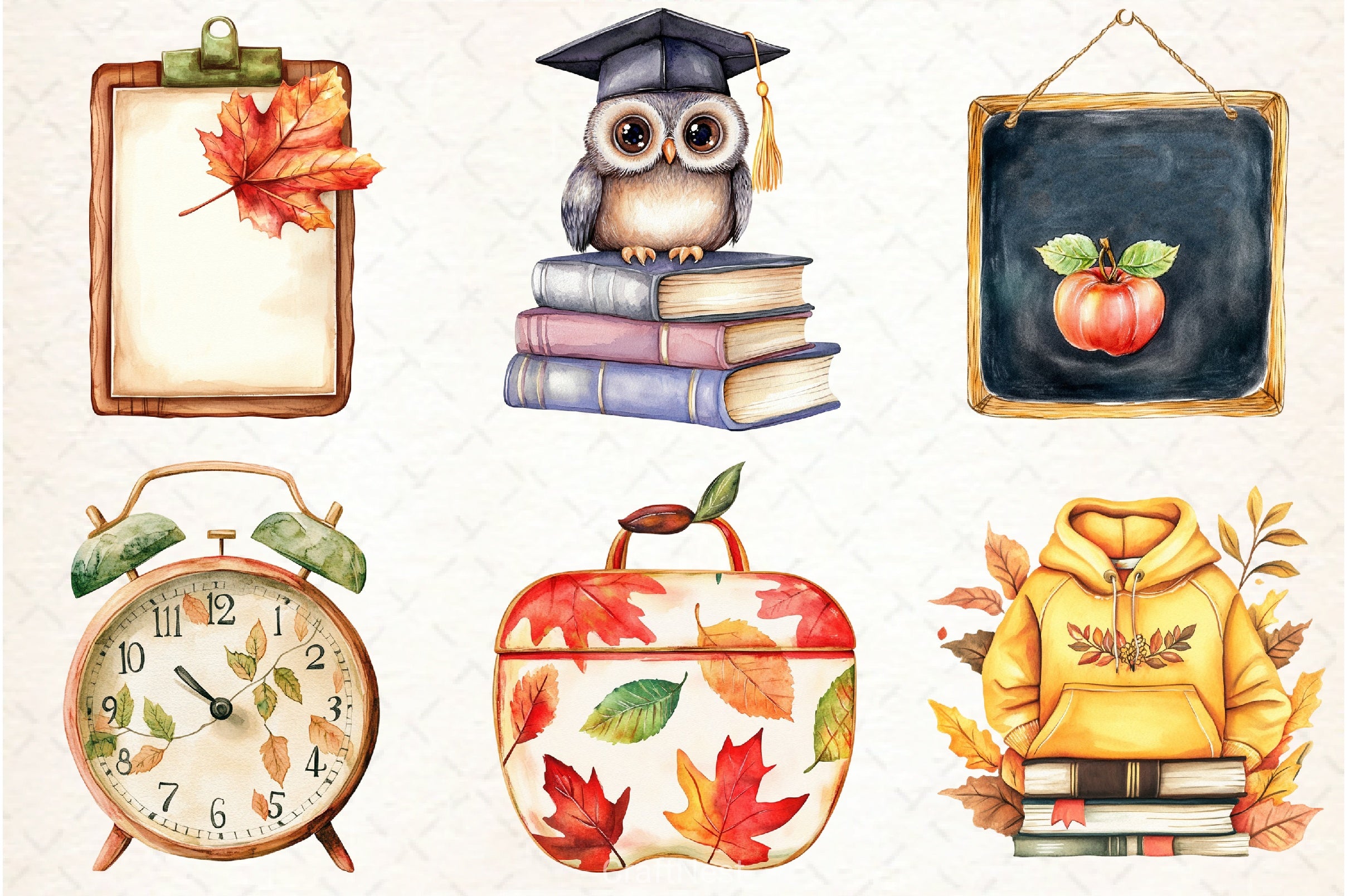 Autumn School Clipart Bundle - CraftNest - Digital Crafting and Art
