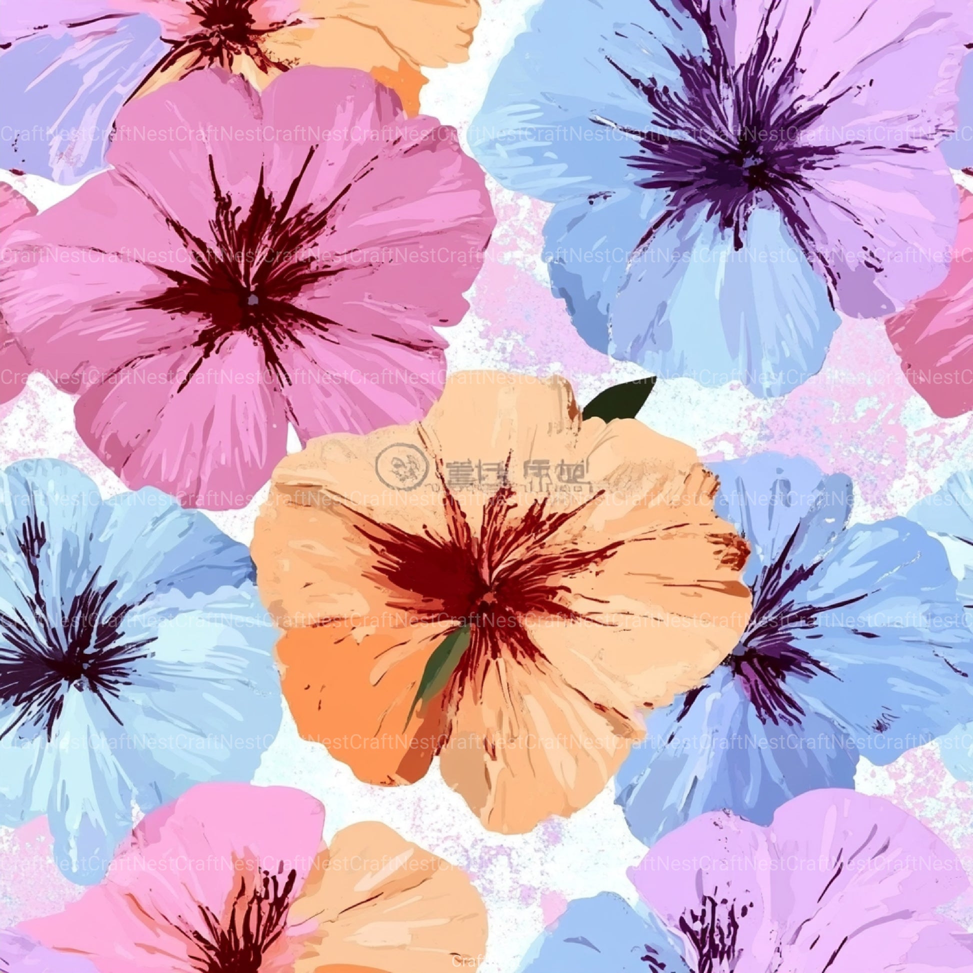 Shabby Chic Flowers Seamless Patterns Digital Paper - CraftNest - Digital Crafting and Art