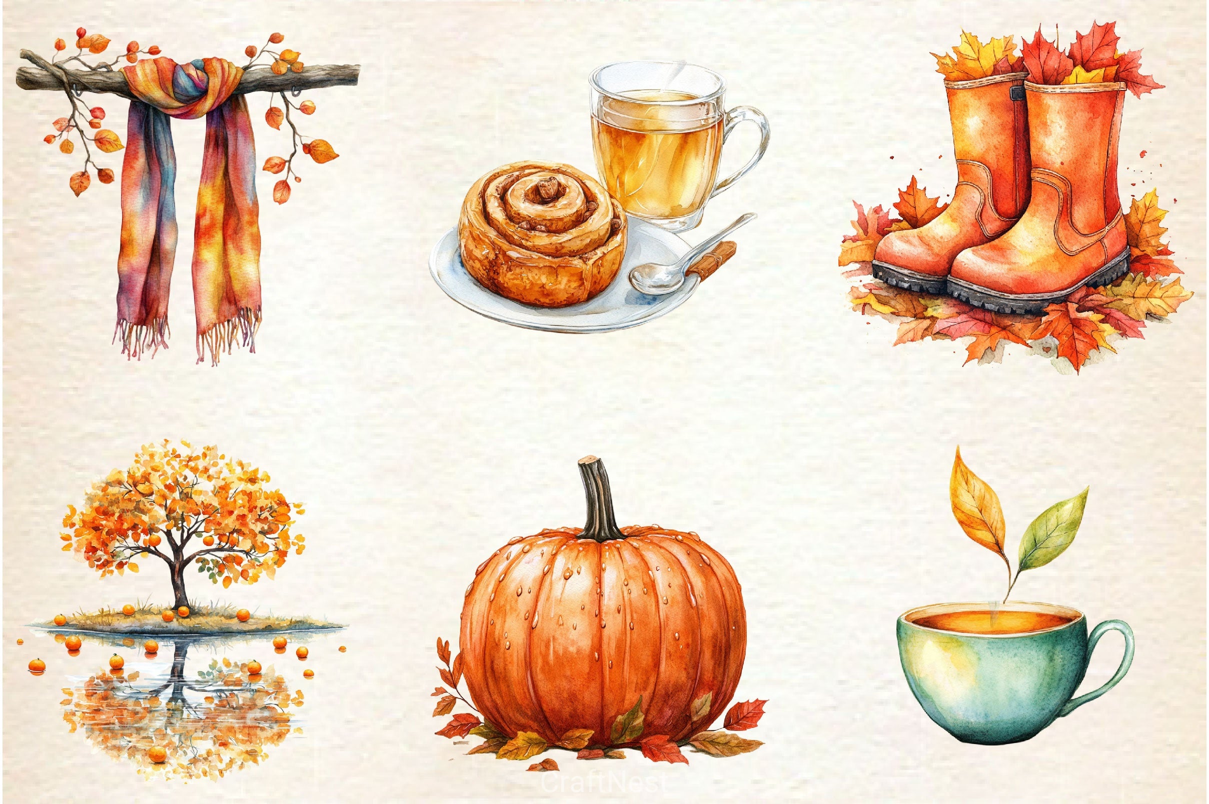 Autumn Rainy Day Clipart Bundle 2 - CraftNest - Digital Crafting and Art